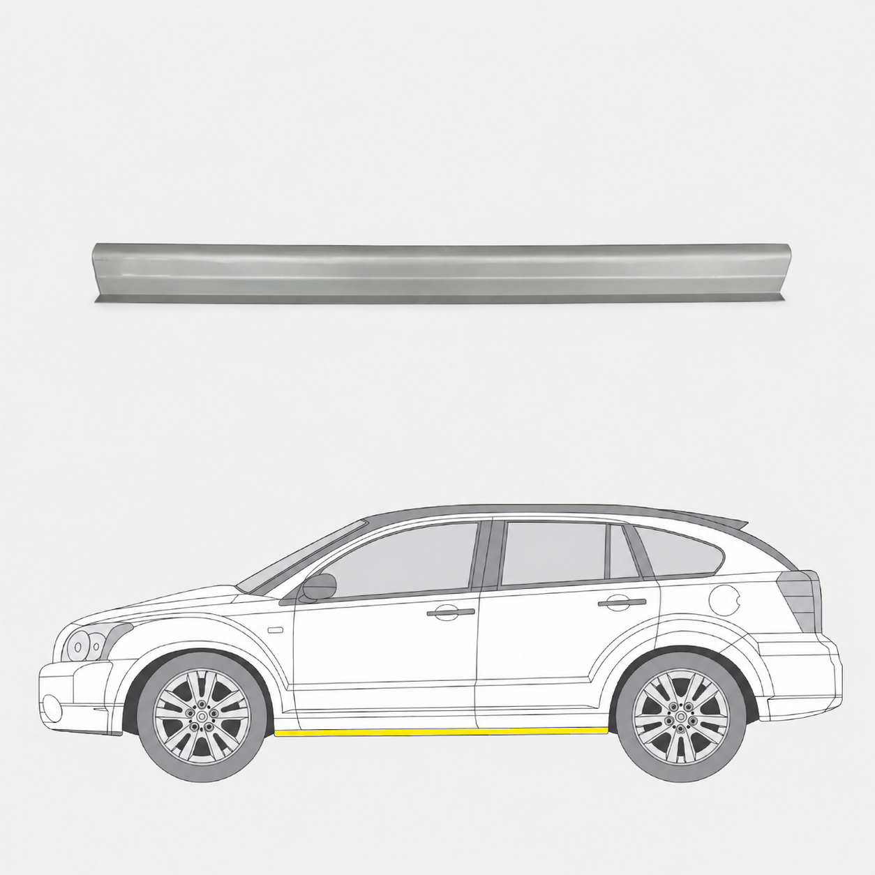 313041-2 Helmapellin alempi korjauspelti oikea/vasen Dodge Caliber Hatchback 2006 -
