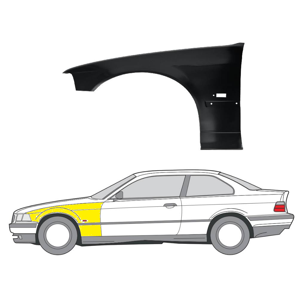 200701-2 Etulokasuoja vasen BMW 3-sarja 1991–1999