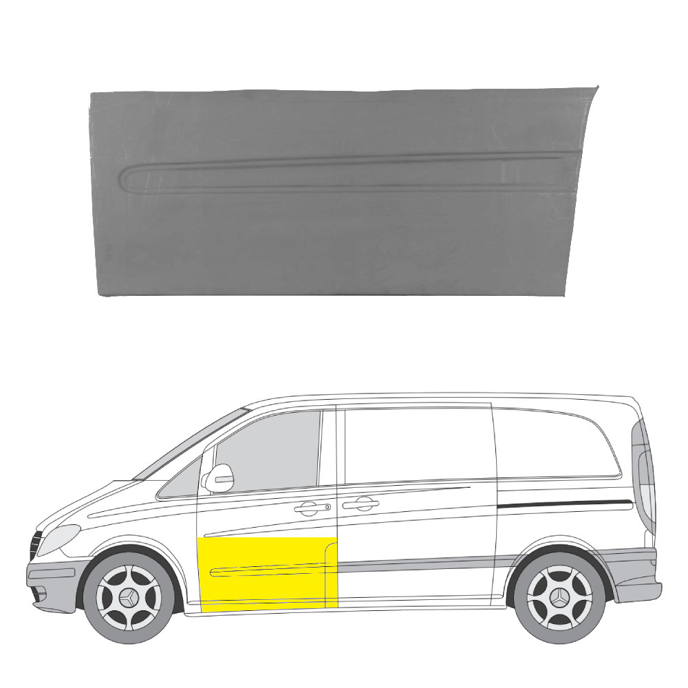 50404011 Etuoven ulompi alaosan korjauspelti vasen Mercedes-Benz VITO Bussi (W639) 2003–2014
