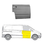 Etuoven ulompi korjauspaneeli ikkunaan asti oikea Mercedes-Benz VITO Bussi (W639) 2003–2014