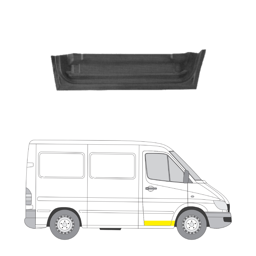 50624022 Etuoven sisäosan/pohjan korjauspelti oikea Mercedes-Benz SPRINTER 2-t Umpikori (B901, B902) 1995–2006