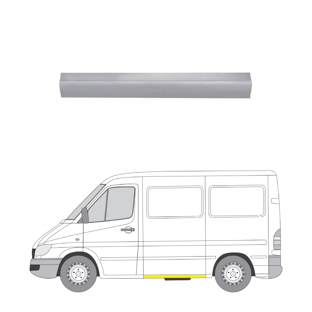 506283230 Sivupaneelin korjauspelti vasen Mercedes-Benz Sprinter 1995–2006