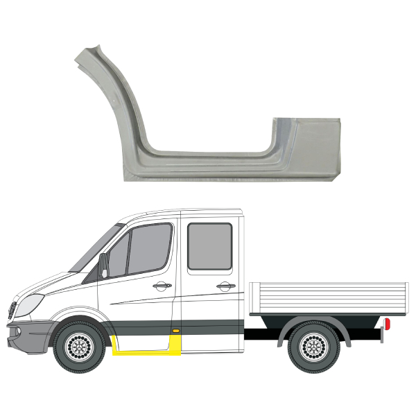 506541-3 Helmapelti etuoven alle vasen Mercedes-Benz Sprinter 2006–2018