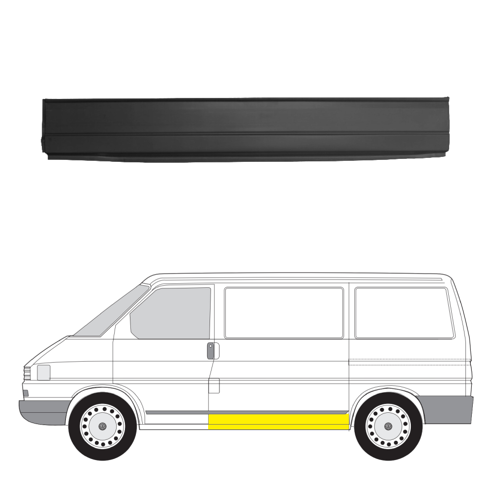 956641-3 Sivupaneelin korjauspelti vasen Volkswagen Transporter T4 1990–2003