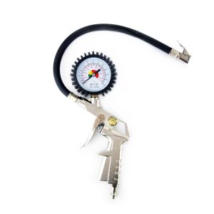 Air compressor gun with pressure gauge