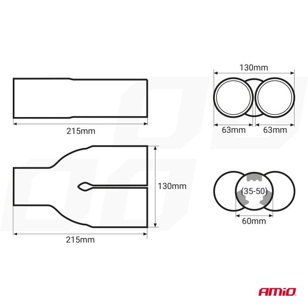 Muffler tail stainless steel MT 004