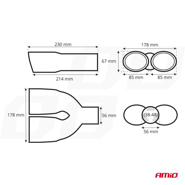 Muffler tail stainless steel MT 010