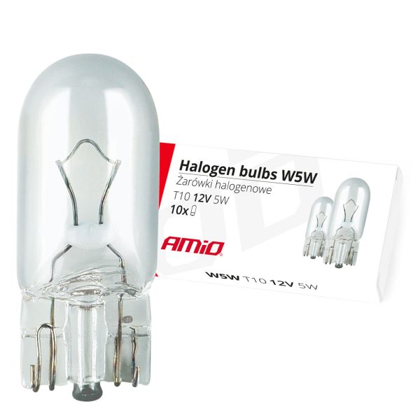 Halogen bulbs W5W T10 5W W2.1x9.5d 12V 10pcs