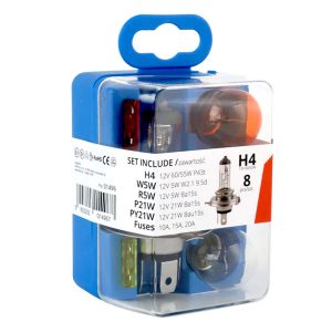 Halogen bulbs & fuses set 8 pcs H4