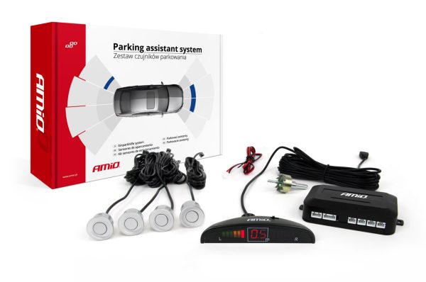 Parking assistant system LED 4 sensor silver