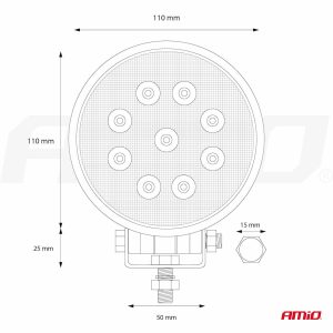 Working lamp AWL06 9 LED FLOOD 9-36V