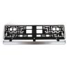 License Plate Frame - silver brush