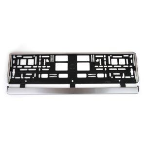 License Plate Frame - silver brush