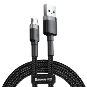 USB to micro USB cable Baseus Cafule 2.4A 1m black&gray