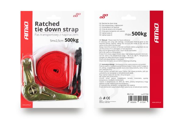 Fastening strap with Ratchet 500kg 25mm 5m BELT-02