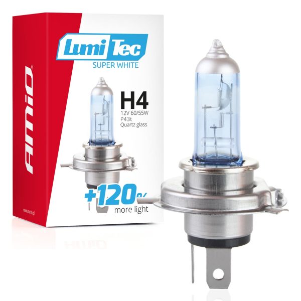 Halogen bulb H4 12V 60/55W LumiTec Super White +120%