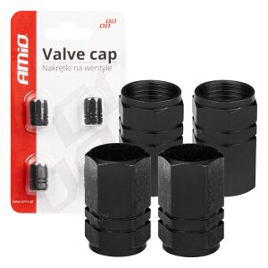 Aluminium Black Valve cap 4 pcs