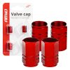 Aluminium valve cap red 4 pcs