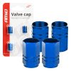 Aluminium valve cap blue 4 pcs