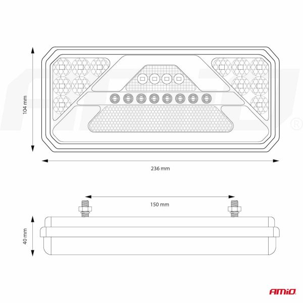 Rear combination LED lamp AMiO RCL-02-L dynamic