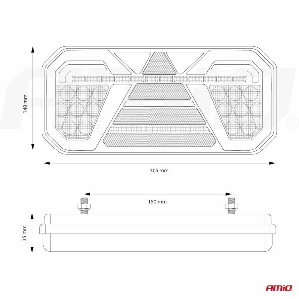 Rear combination LED lamp AMiO RCL-04-L dynamic