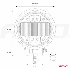 Working lamp AWL14 42 LED COMBO (2 Functions) 9-36V