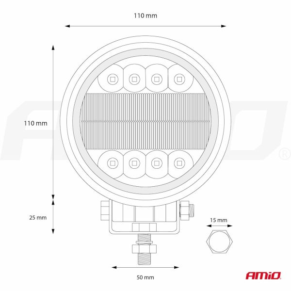 Working lamp AWL14 42 LED COMBO (2 Functions) 9-36V