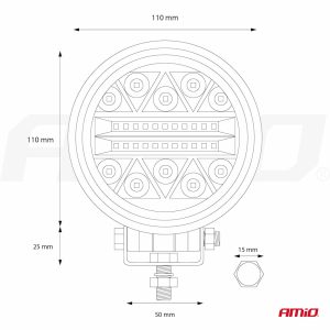 Working lamp AWL16 26LED COMBO 9-36V