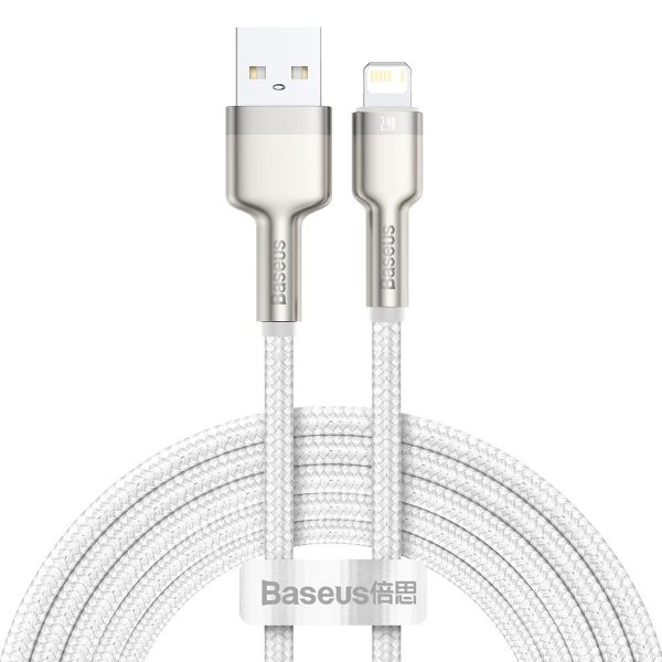 USB to Lightning white Baseus Cafule 2.4A 2m