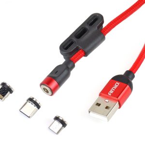 Magnetic port Combo cable Lightning/USB C/micro USB 1m UC-08