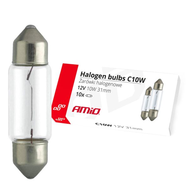 Halogen bulbs C10W Festoon 31mm 12V 10pcs