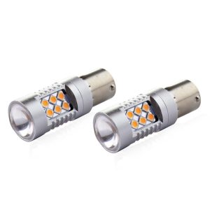 Żarówki LED CANBUS 3030 24SMD 1156 BAU15S PY21W Amber 12V/24V