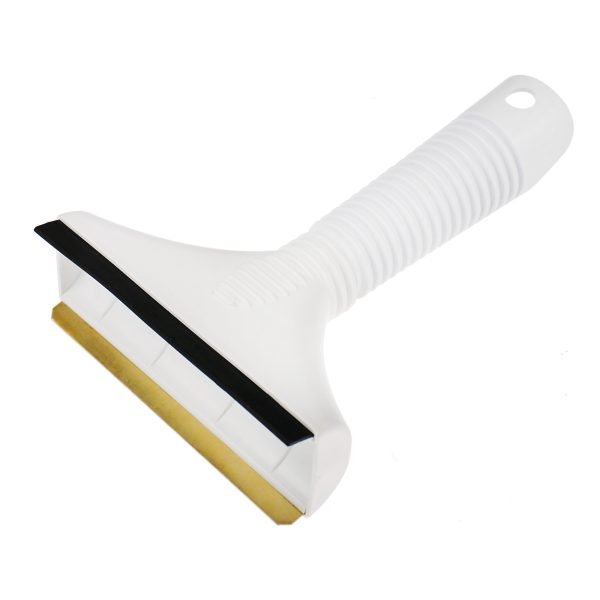 Brass ice scraper with rubber