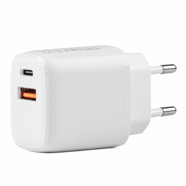 Wall charger PCH PRO-09 USB+USB-C 20W Quick Charge 230V