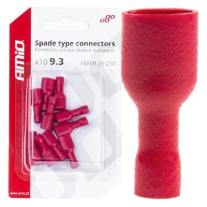 Spade type connectors  6.6mm 0.5-1.5mm2 10A 10 pcs