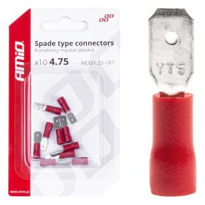 Spade type connectors 5.6mm 0.5-1.5mm2 10A 10 pcs