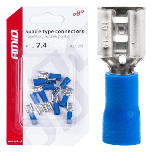 Spade type connectors 7.4mm 1.5-2.5mm2 15A 10 pcs