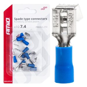 Spade type connectors 7.4/6.3mm 1.5-2.5mm2 15A 10 pcs