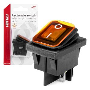 Rectangle switch with yellow light