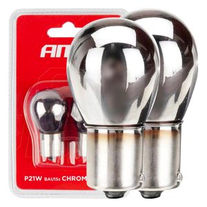 Chrom turn lights bulb P21W BAU15s 12V blister 2pcs