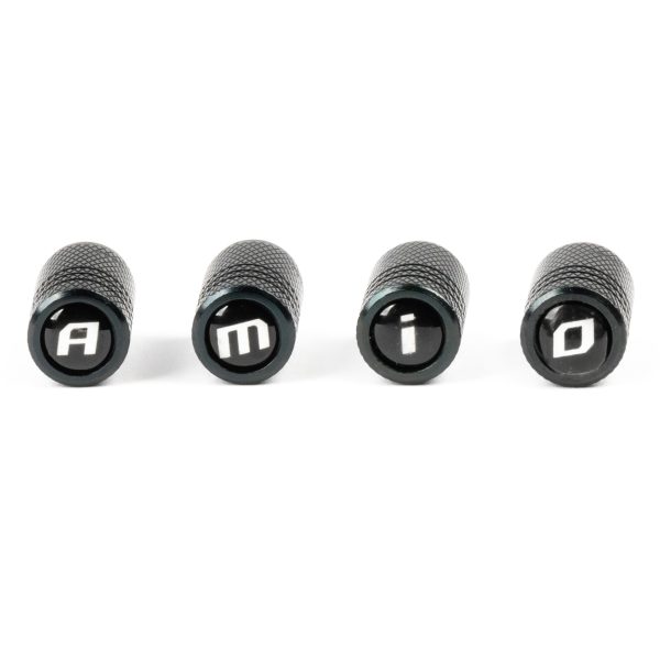 Aluminium Black Valve AMiO cap 4 pcs