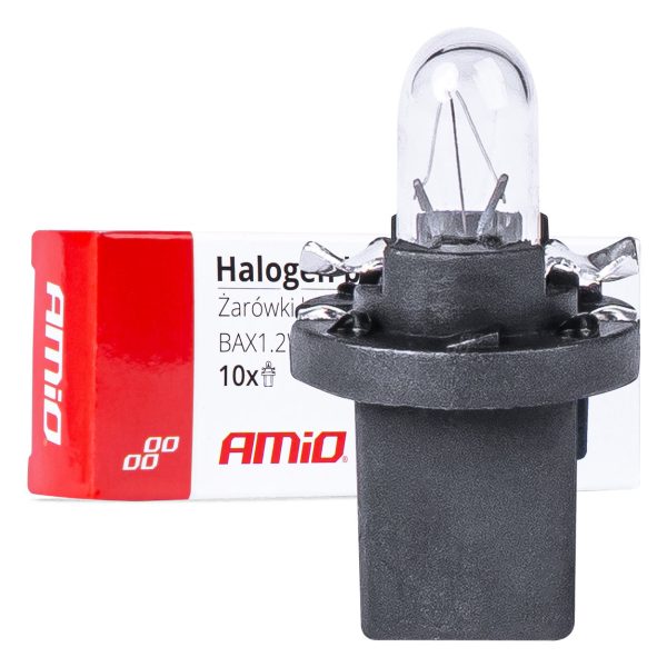 Halogen bulbs B8.5D 12V 8.5W BAX1.2W white 10pcs