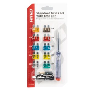 Mini car fuses set with test pen AMIO-03523