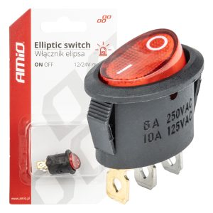 Eliptic switch 12V/230V (with red light) BU02