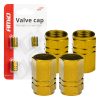 Aluminium valve cap yellow 4 pcs AMIO-03633