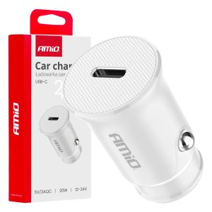 Car charger USB-C 20W 12/24V AMiO-03876