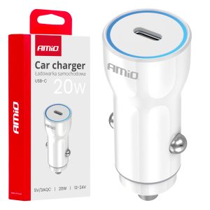 Car charger USB-C 20W 12/24V AMiO-03880