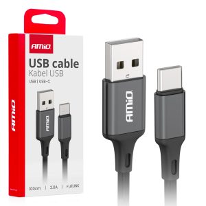 USB to USB-C cable 2A 100cm FullLINK AMIO-03899