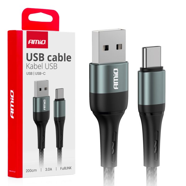 USB to USB-C cable 3A 200cm FullLINK AMIO-03912