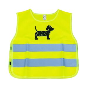 Safety vest for kids yellow with certyficate DOG AMIO-03937